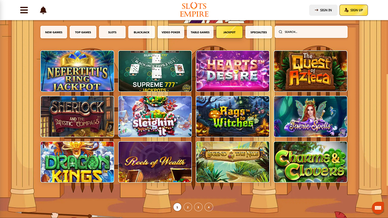 Slots Empire Casino Desktop Jackpot