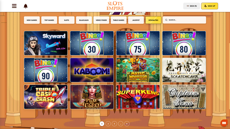 Slots Empire Casino Desktop Specialties