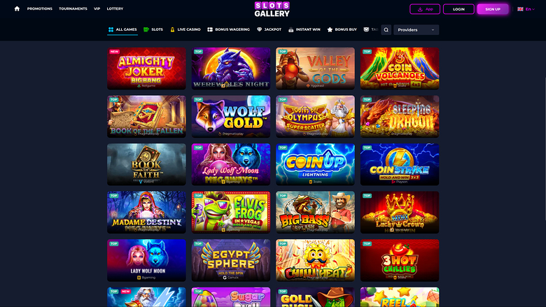 Jeux de la version de bureau de Slots Gallery Casino