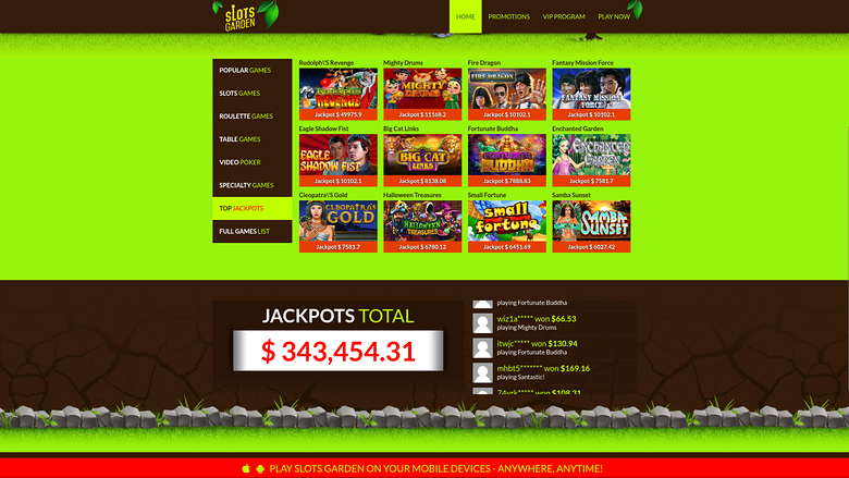 Slots Garden Casino Desktop Jackpot