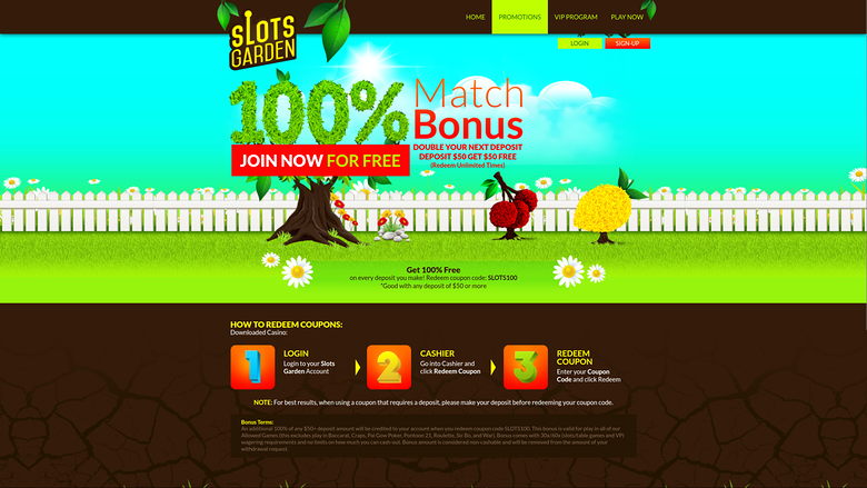 Slots Garden Casino Desktop Promotions