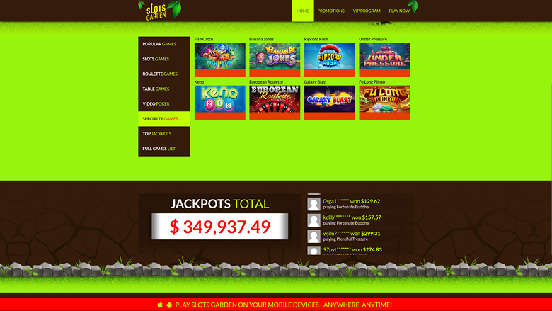Slots Garden Casino Desktop Specialty Games