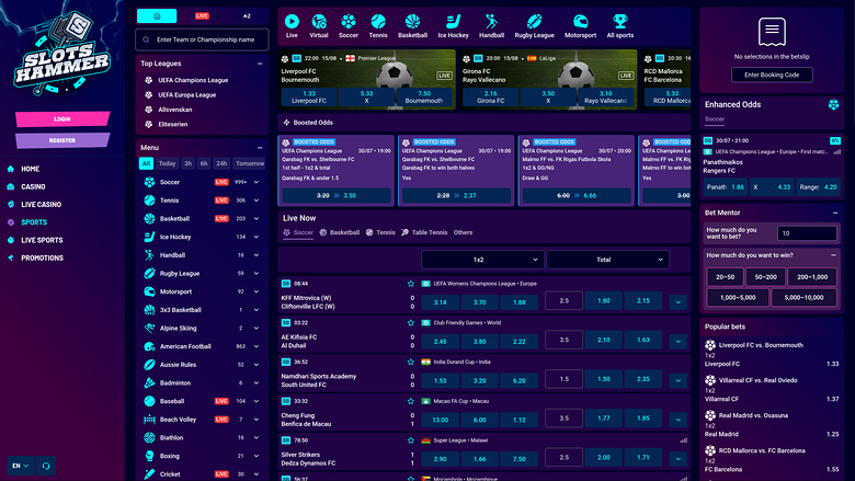 SlotsHammer Casino Desktop Sports