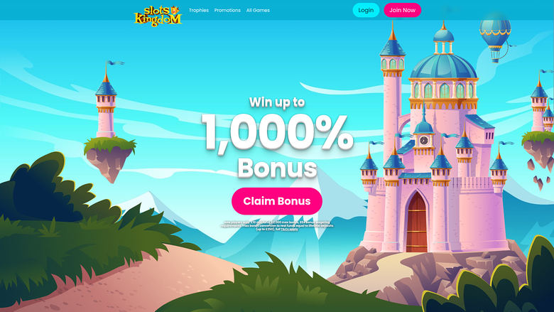 Página de inicio de escritorio de Slots Kingdom Casino