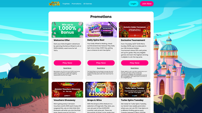 Promociones de escritorio de Slots Kingdom Casino