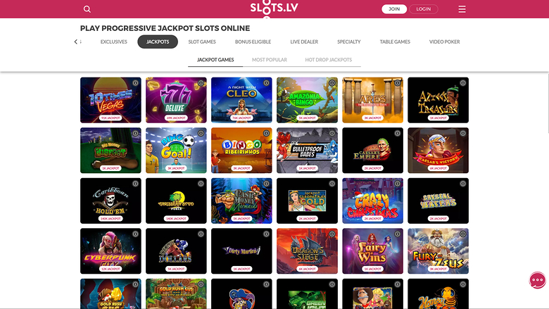 Jackpot de bureau de Slots.lv Casino