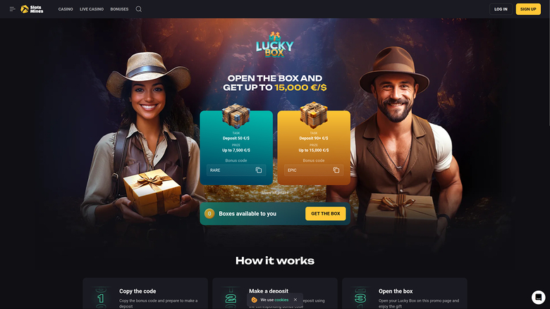 Boîte chanceuse de la version de bureau de Slotsmines Casino