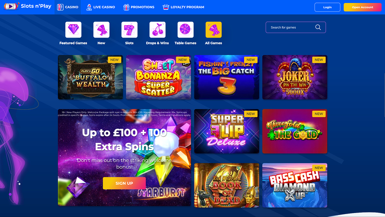 Giochi desktop di SlotsNPlay Casino