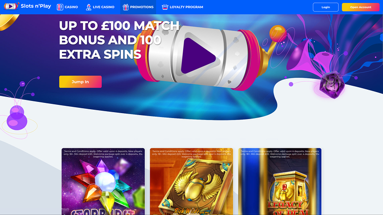 Promozioni desktop di SlotsNPlay Casino