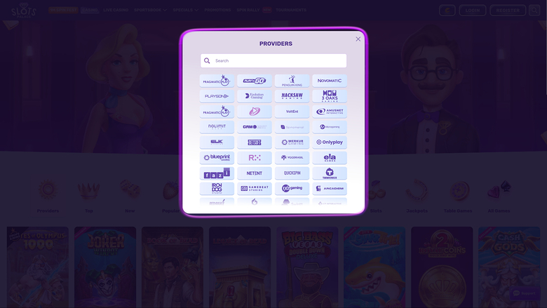 Développeurs de jeux sur bureau de SlotsPalace Casino