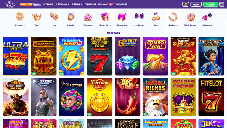 Jackpot de bureau de SlotsPalace Casino