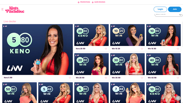 Croupier en direct sur bureau de Slots Paradise Casino