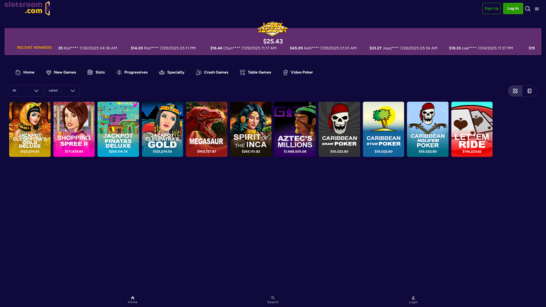 SlotsRoom Casino Desktop Jackpot