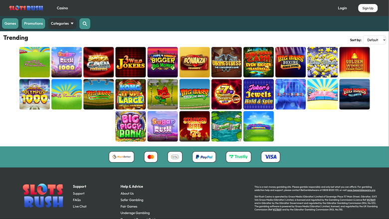 Jeux populaires du casino Slots Rush sur ordinateur