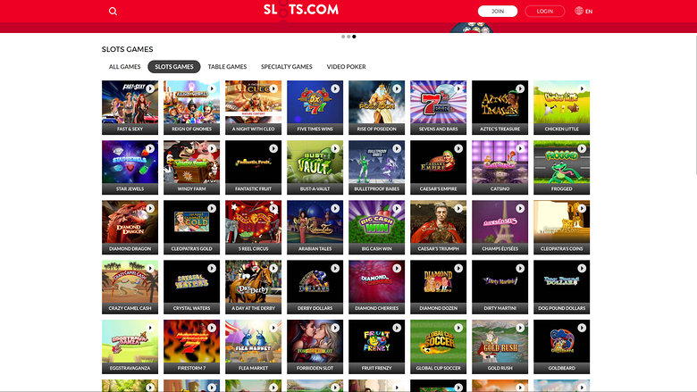 Giochi desktop di Slots.com Casino