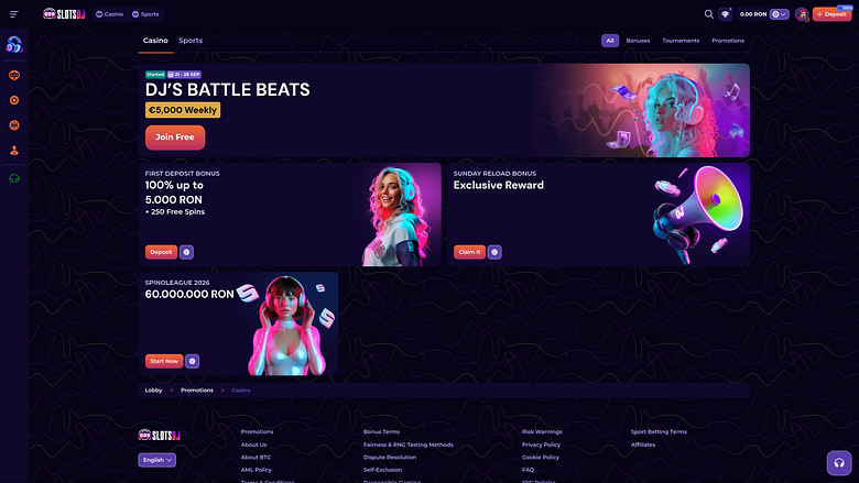 Promociones de escritorio de SlotsDj Casino