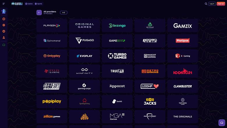 Page des développeurs de jeux de casino SlotsDj