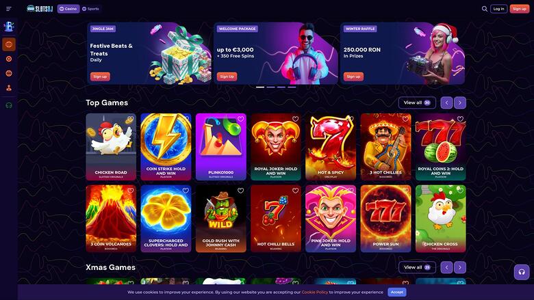 Page des jeux de casino SlotsDj