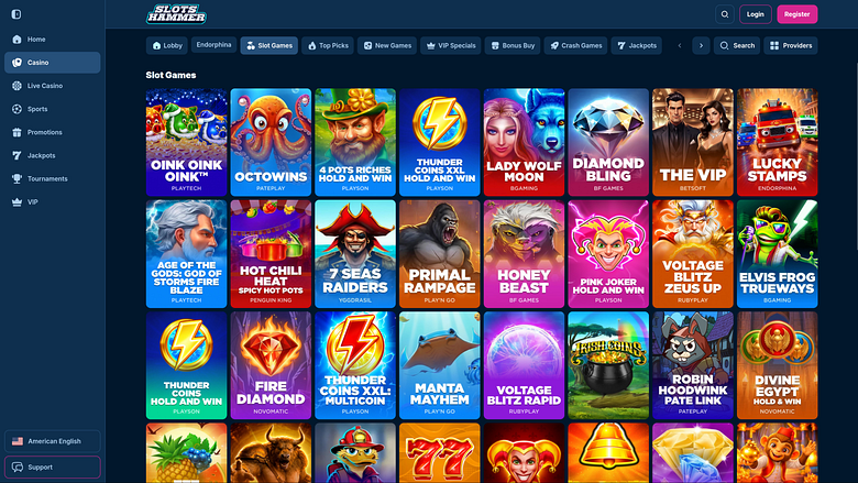 Jeux de bureau du casino SlotsHammer