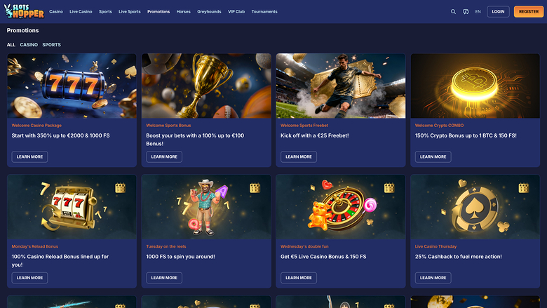 SlotsHopper Casino-Aktionen