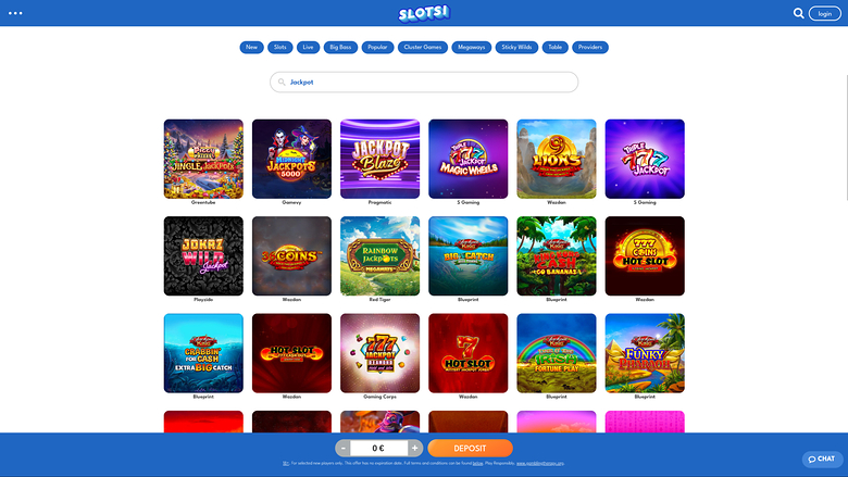 Jackpot du casino Slotsi sur ordinateur