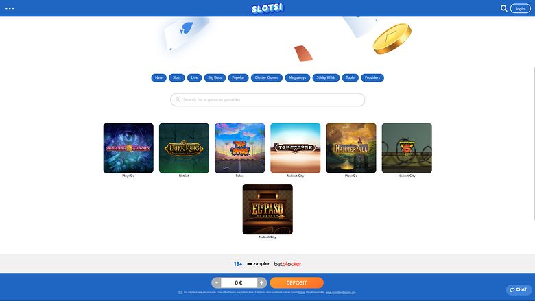 Comodines fijos de Slotsi Casino en escritorio