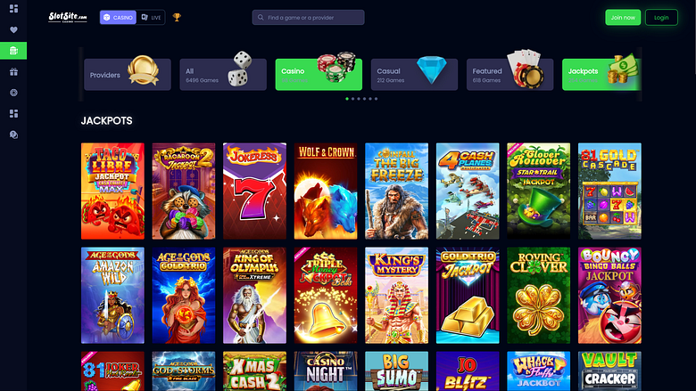 Slotsite.com Casino Desktop Jackpot