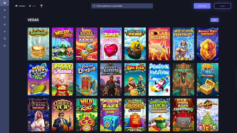 Slotsite.com Casino Desktop Vegas Games