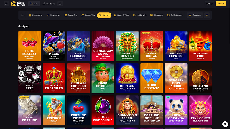 Slotsmines Casino Desktop Jackpot