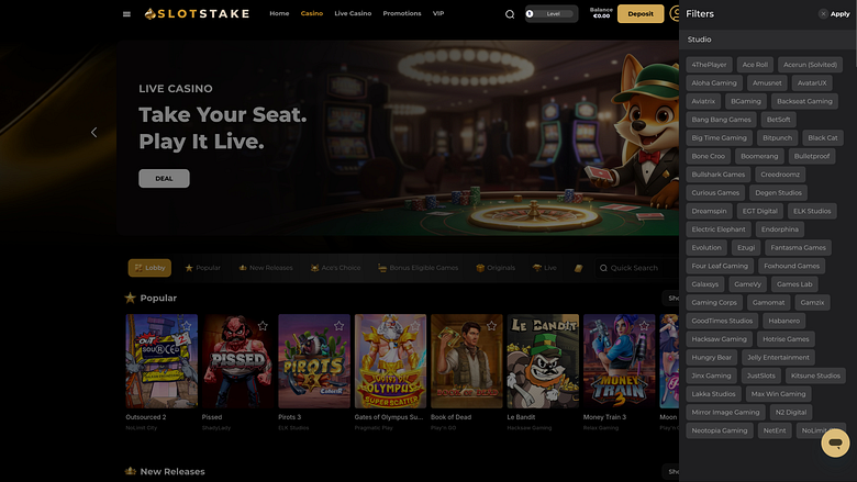 SlotStake Casino Desktop-Spieleentwickler