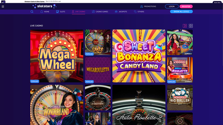 SlotStars Casino Desktop-Live-Dealer