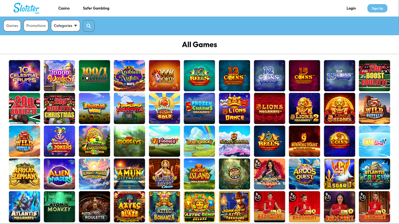 Slotster Casino Desktop-Spiele