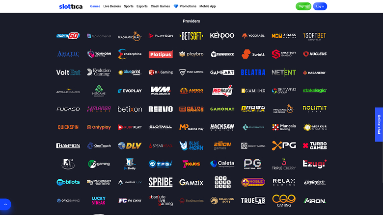 Développeurs de jeux sur bureau de Slottica Casino