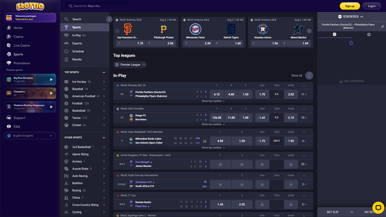 Deportes de escritorio de Slottio Casino