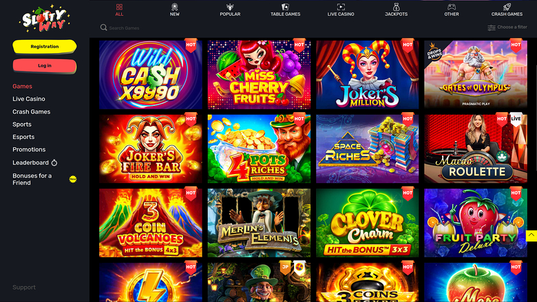 Juegos de escritorio de SlottyWay Casino