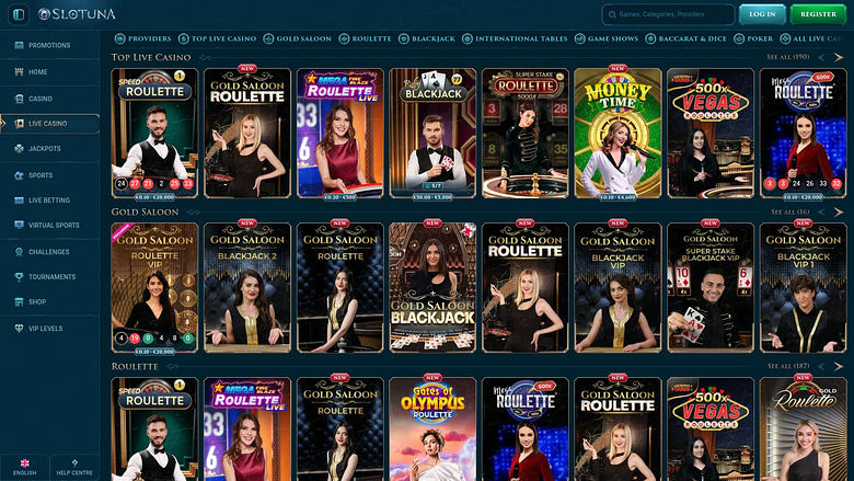Slotuna Casino Desktop Live Dealer