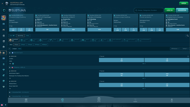 Sports sur bureau de Slotuna Casino