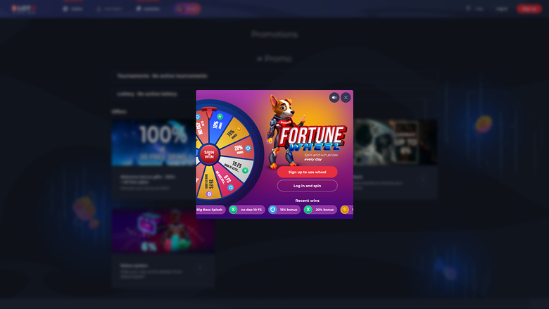 Roue de la fortune de SlotV Casino sur ordinateur