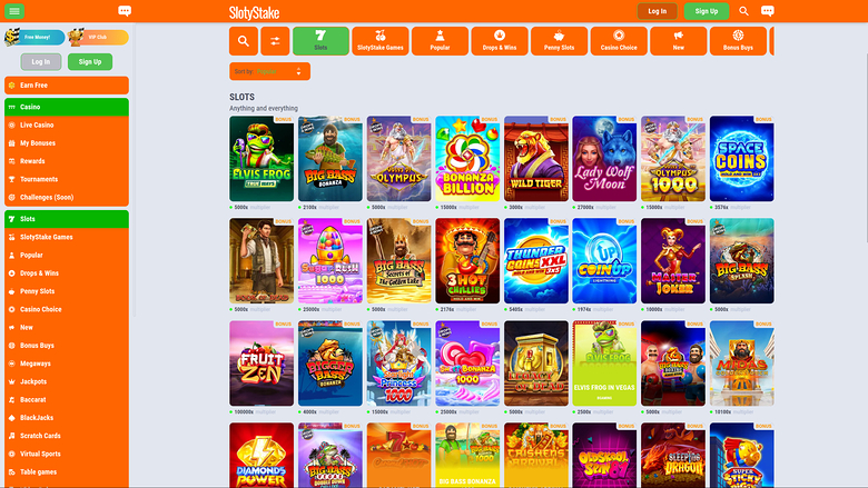 Giochi desktop di SlotyStake Casino