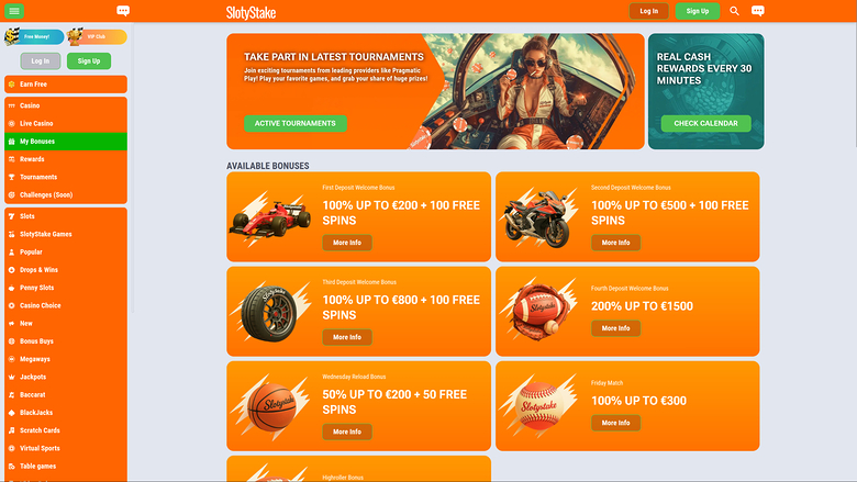 Promozioni desktop di SlotyStake Casino