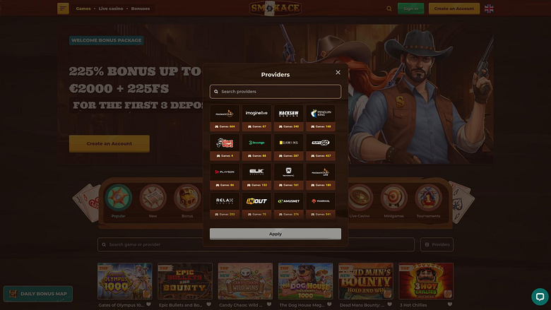 SmokAce Casinoデスクトップゲーム開発者