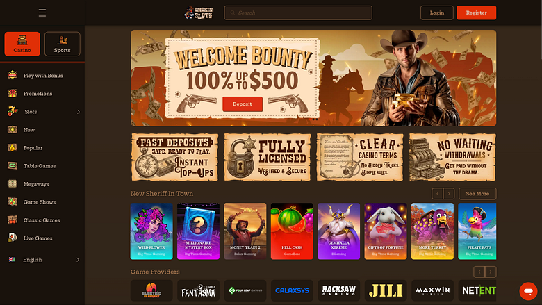 Smokin Slots Casino Desktop Homepage