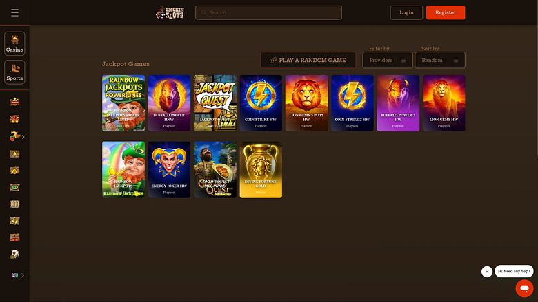 Smokin Slots Casino Desktop Jackpot