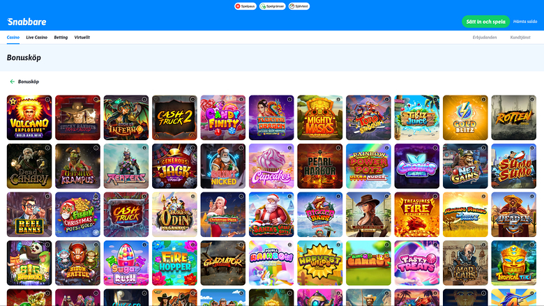 Achat de bonus sur bureau de Snabbare Casino