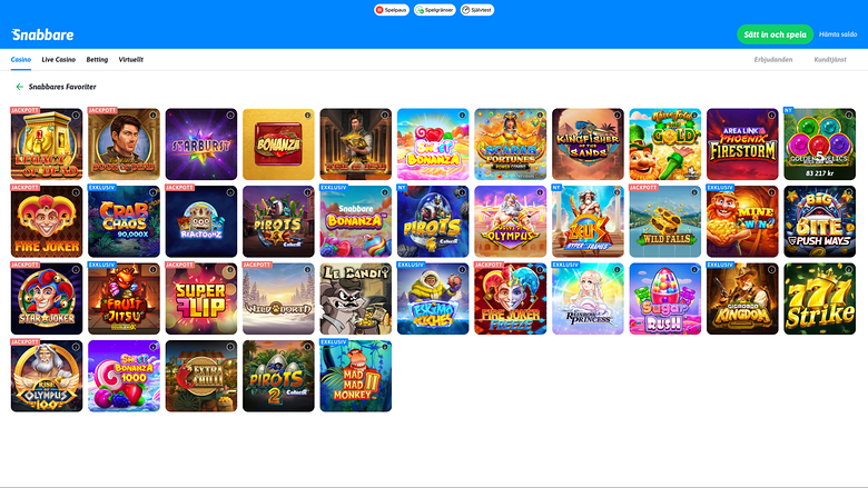 Jeux de bureau de Snabbare Casino