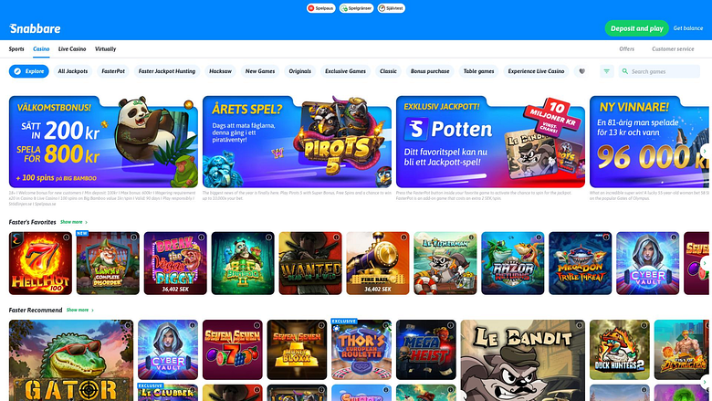 Schnellere Casino-Desktop-Startseite