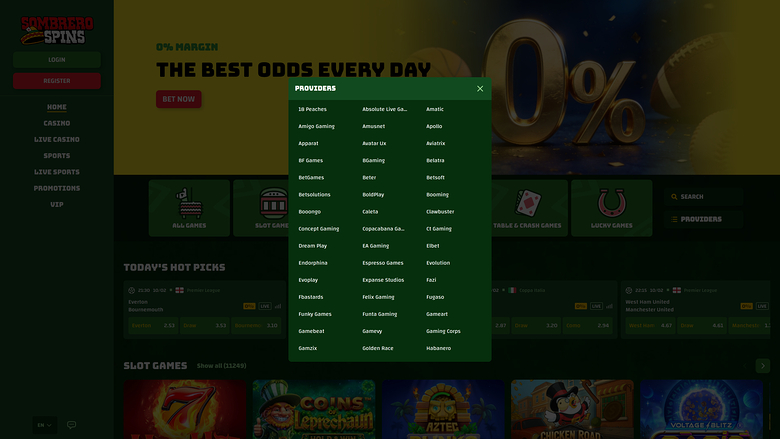 Sombrero Spins Casino Desktop-Spielentwickler