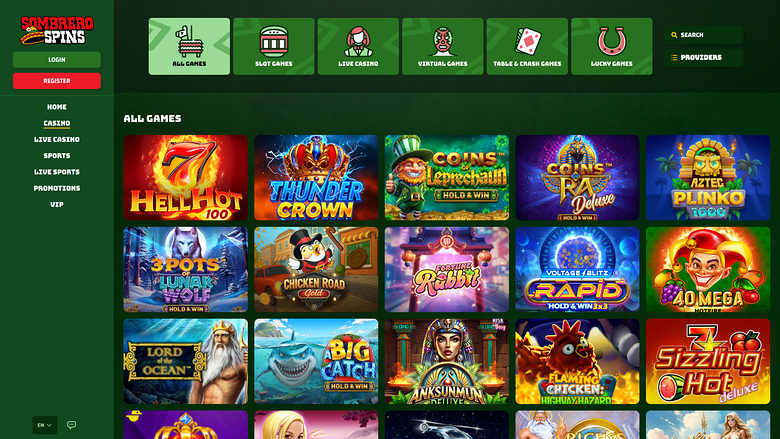 Sombrero Spins Casino Desktop-Spiele