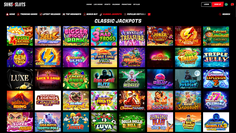 Jackpot de bureau de Sons of Slots Casino