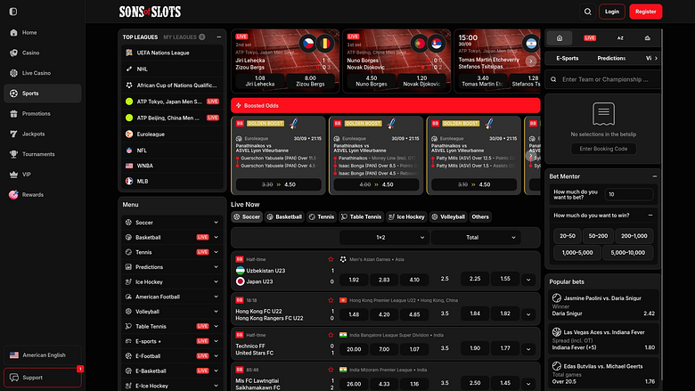 Sports sur ordinateur de Sons of Slots Casino